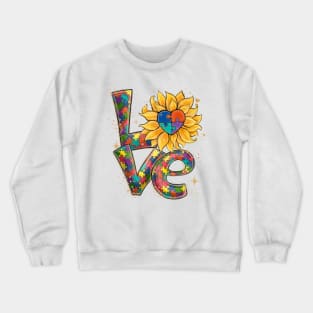 Love Autism Sunflower Crewneck Sweatshirt